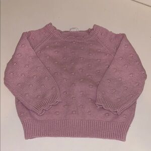 Jamie Kay Dusty Pink Crew Neck Sweater with Textured Bobbles